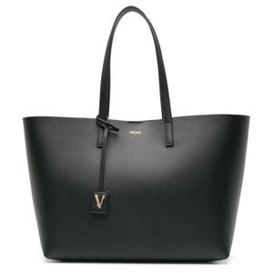 Women's Black Virtus Leather Tote Bag
